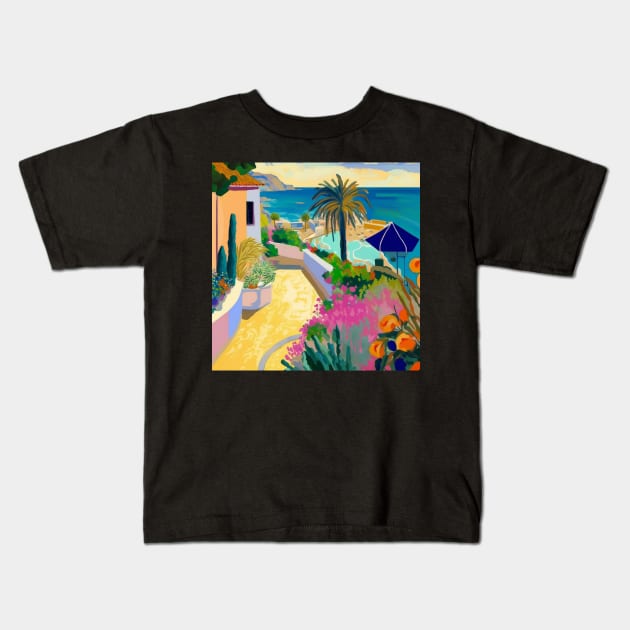 Summer at the seaside Kids T-Shirt by RoseAesthetic